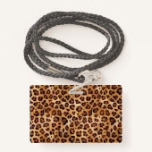 Rustikale Textilienleopard - Name Ausweis (Rückseite mit Schlüsselband)