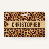 Rustikale Textilienleopard - Name Ausweis (Vorderseite)