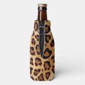 Rustikale Textilienleopard - Name Flaschenkühler (Flasche Rückseite)