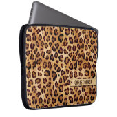 Rustikale Textilienleopard - Name Laptopschutzhülle (Vorne Rechts)