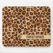 Rustikale Textilienleopard - Name Mousepad (Vorne)
