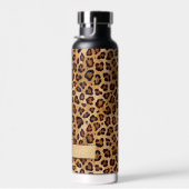 Rustikale Textilienleopard - Name Trinkflasche (Rechts)