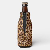 Rustikale Textur Leopard Print Flaschenkühler (Flasche Rückseite)