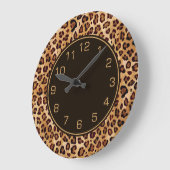 Rustikale Textur Leopard Print Große Wanduhr (Winkel)