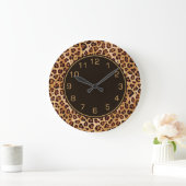 Rustikale Textur Leopard Print Große Wanduhr (Zuhause)