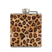 Rustikale Textur Leopardrucke Flachmann (Rückseite)