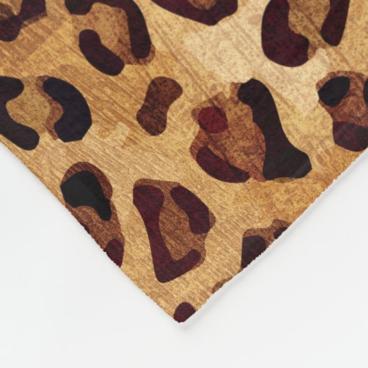 Rustikale Textur Leopardrucke Fleecedecke (Ecke)