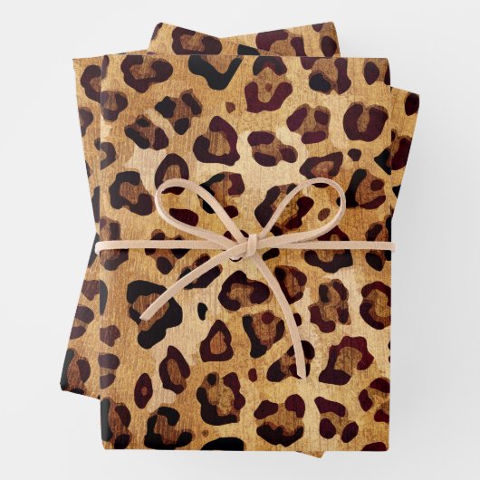 Rustikale Textur Leopardrucke Geschenkpapier Set (Beispiel)