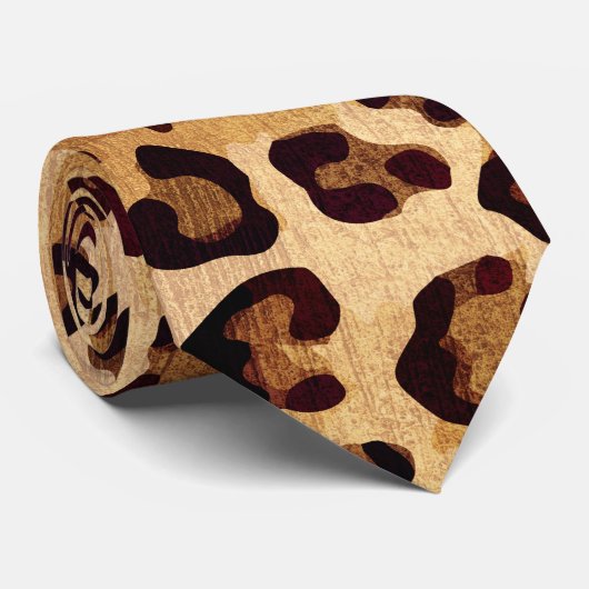 Rustikale Textur Leopardrucke Krawatte (Gerollt)
