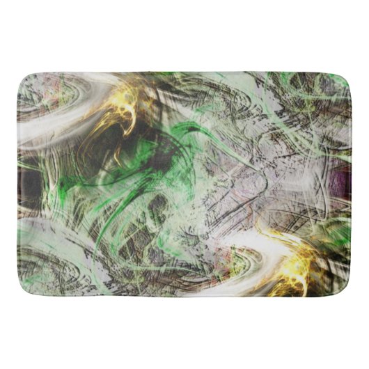 Rustikale Textur unter schwimmender grüner und gel Badematte (Vorderseite)