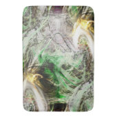 Rustikale Textur unter schwimmender grüner und gel Badematte (Vorderseite Vertikal)