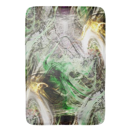 Rustikale Textur unter schwimmender grüner und gel Badematte (Vorderseite Vertikal)