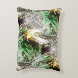 Rustikale Textur unter schwimmender grüner und gel Dekokissen