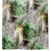 Rustikale Textur unter schwimmender grüner und gel Duschvorhang (Vorderseite)