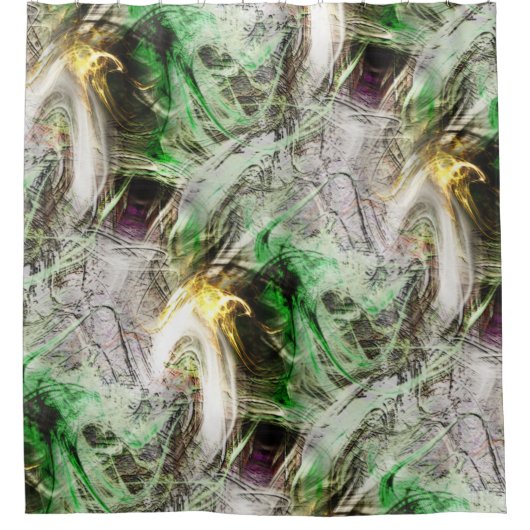 Rustikale Textur unter schwimmender grüner und gel Duschvorhang (Vorderseite)