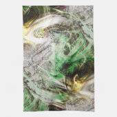 Rustikale Textur unter schwimmender grüner und gel Geschirrtuch (Vertikal)