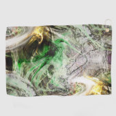 Rustikale Textur unter schwimmender grüner und gel Golfhandtuch (Horizontal)