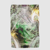 Rustikale Textur unter schwimmender grüner und gel Golfhandtuch (Vorderseite)