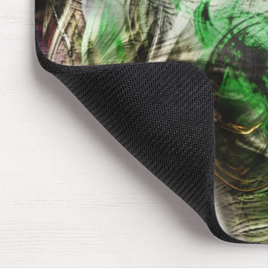 Rustikale Textur unter schwimmender grüner und gel Mousepad (Ecke)