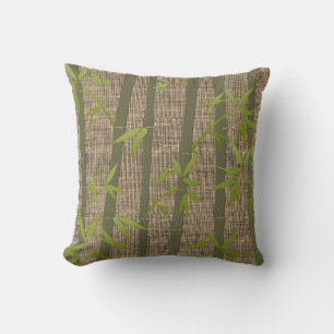 Rustikale Texturierte Bamboo Pflanze Leinwand Kiss Kissen