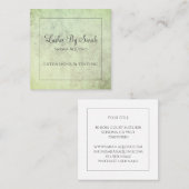 Rustikale Textursäge Grüne Lash Erweiterungen Schö Quadratische Visitenkarte (Vorne/Hinten)