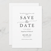 Rustikale Textvorlage Hochzeit speichern das Datum Einladung (Vorne/Hinten)