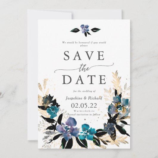 Rustikale Textvorlage Hochzeit speichern das Datum Einladung (Vorderseite)