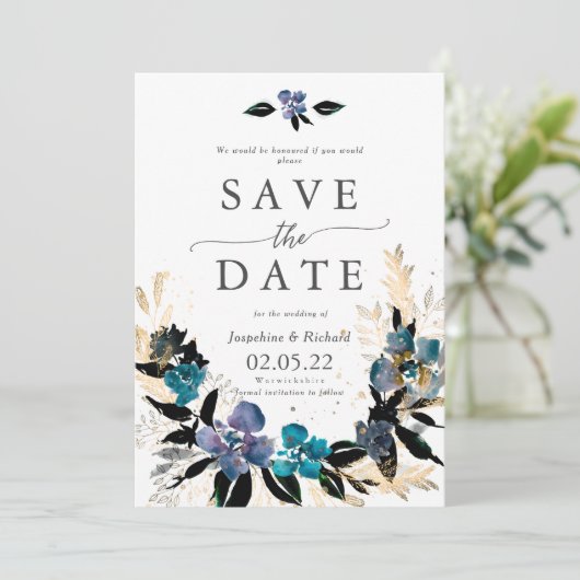 Rustikale Textvorlage Hochzeit speichern das Datum Einladung (Stehend Vorderseite)