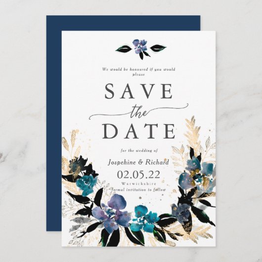 Rustikale Textvorlage Hochzeit speichern das Datum Einladung (Vorne/Hinten)