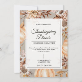 Rustikale Thanksgiving-Dinner-Einladung Einladung