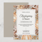 Rustikale Thanksgiving-Dinner-Einladung Einladung (Vorne/Hinten)