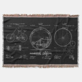 Rustikale Throws Blueprint Bicycle Patents Decke (Vorderseite)