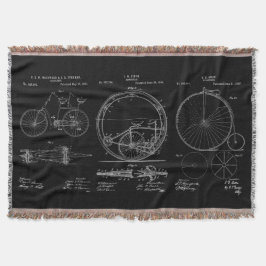 Rustikale Throws Blueprint Bicycle Patents Decke