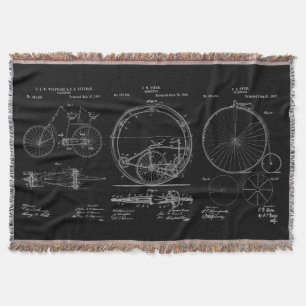 Rustikale Throws Blueprint Bicycle Patents Decke