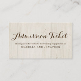 Rustikale Ticketeintrittskarte Begleitkarte