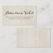 Rustikale Ticketeintrittskarte Begleitkarte (Vorne/Hinten)