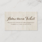 Rustikale Ticketeintrittskarte Begleitkarte (Vorderseite)