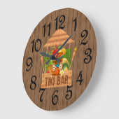 Rustikale Tiki-Bar Große Wanduhr (Winkel)