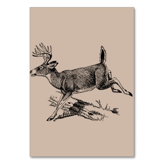 Rustikale Tischkarte für den Hirschwald Tischnummer (Rückseite)