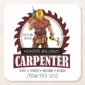 Rustikale Tischlerwerkzeuge Rechteckiger Pappuntersetzer (Vorderseite)