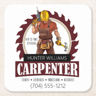 Rustikale Tischlerwerkzeuge Rechteckiger Pappuntersetzer