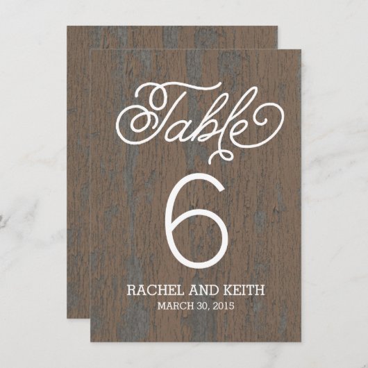 Rustikale Tischnummer (Vorne/Hinten)