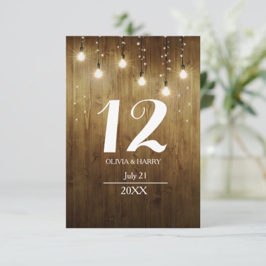 Rustikale Tischnummer (Stehend Vorderseite)