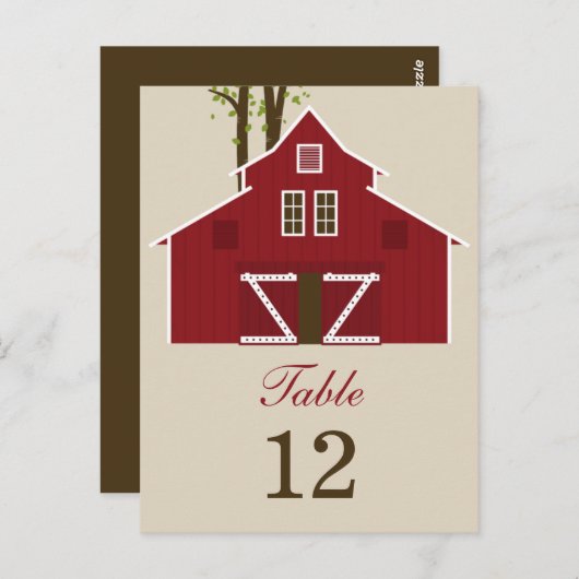 Rustikale Tischnummer (Vorne/Hinten)