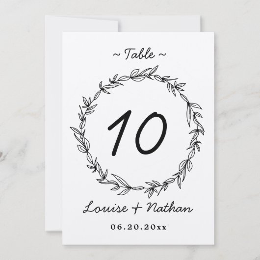 Rustikale Tischnummer (Rückseite)