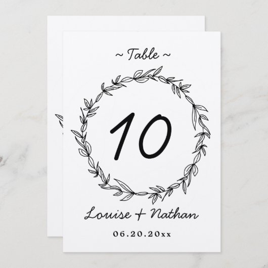 Rustikale Tischnummer (Vorne/Hinten)