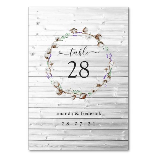 Rustikale Tischnummer (Vorderseite)