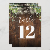 Rustikale Tischnummer aus Holz und Streichelleucht (Vorne/Hinten)