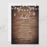 Rustikale Tischnummer aus Stallholz<br><div class="desc">Modernes und elegantes Design gedruckt Rustic Barn Wood String Lights Black Calligraphy Script Tischnummer Seating Chart Cards, die mit Ihrem Text angepasst werden können und fügen Sie jede Tischnummer Karte zu Ihrem Warenkorb, eins nach dem anderen. Bitte klicken Sie auf den Button "Anpassen" und verwenden Sie unser Design-Tool, um diese...</div>