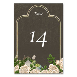 Rustikale Tischnummer Card Rose und Flechten Hochz